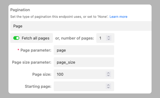 Enable pagination