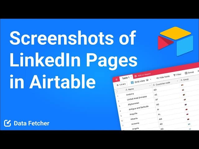 Get Screenshots of LinkedIn Pages in Airtable
