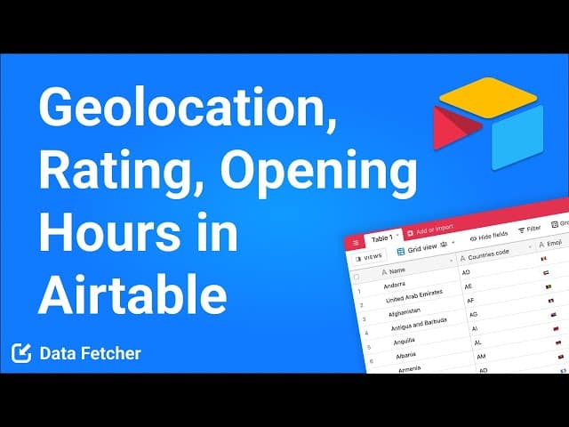Look Up Geolocation, Rating, Opening Hours in Airtable using Google Places API